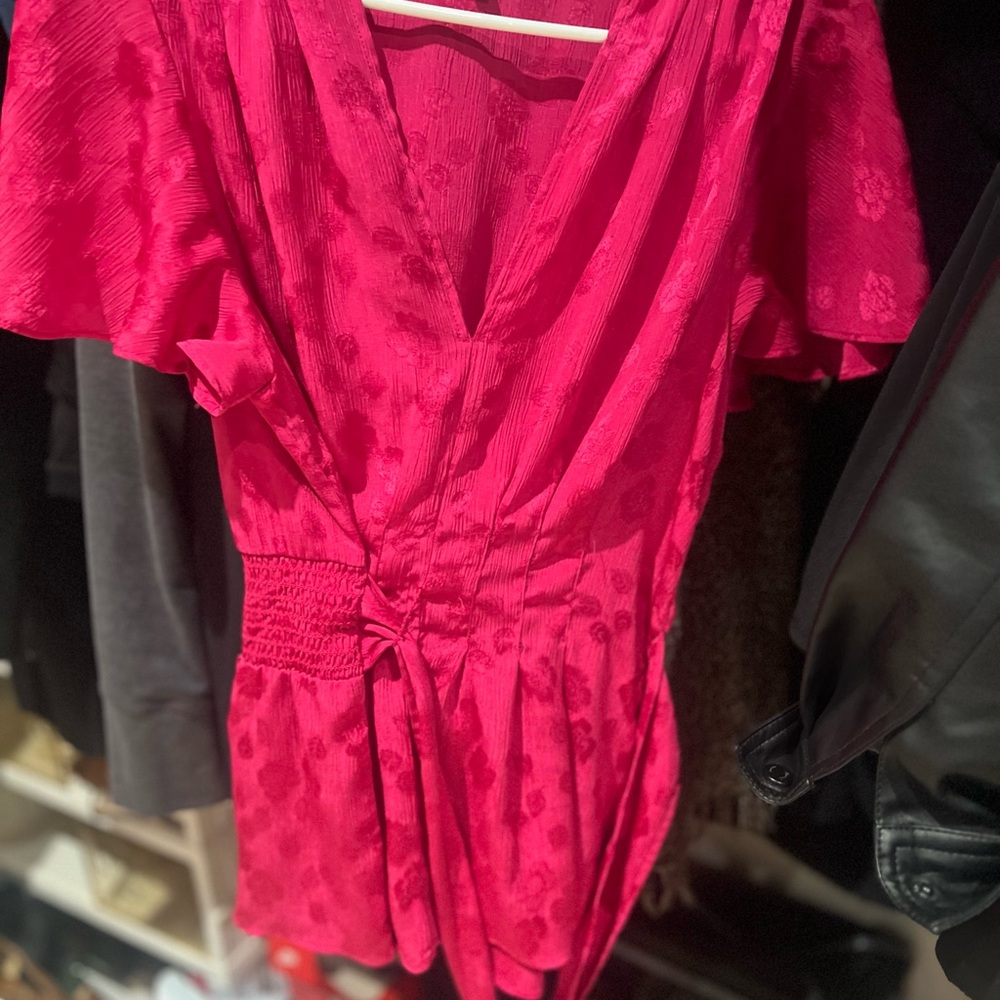 Max Studio Red Floral Blouse
